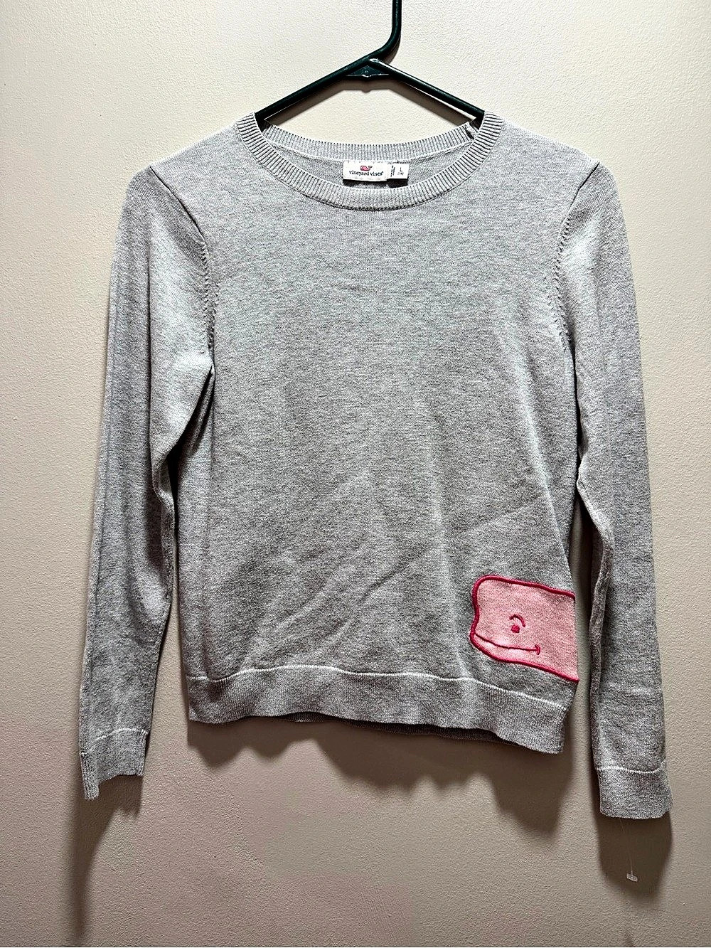 vineyard vines Cotton Crewneck Sweater in Gray Girls Size Large